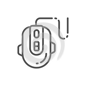 Computer gaming mouse line icon.