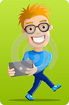 Computer Geek - Dancing with Laptop