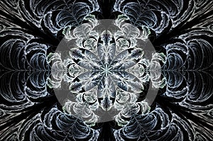 Computer generated abstract illustration Beautiful fractal flower wall background, Kaleidoscope design background, Concept Unique