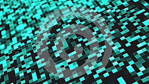 Computer generated abstract technology background with mosaic of square blocks. 3D rendering