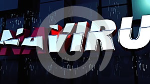 Computer generated background with banner Coronavirus. 3d rendering of volumetric letters. Coronavirus pandemic