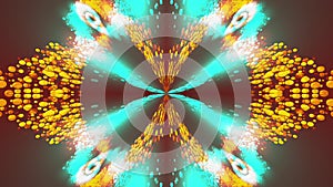 Computer generated beautiful abstract background from spots and splashes. Kaleidoscope converts colors into a flower