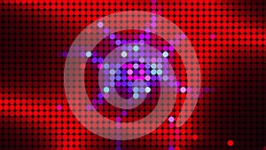 Computer generated bright display of running dottes lights. 3D rendering of led background