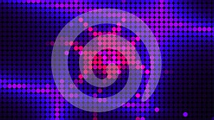 Computer generated bright display of running dottes lights. 3D rendering of led background