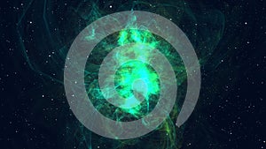 Computer generated colorful space background: spiraling nebula, stars and galaxies. 3d rendering