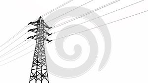 Silhouette of an overhead power line