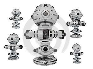 Spacecrafts isolated on white background