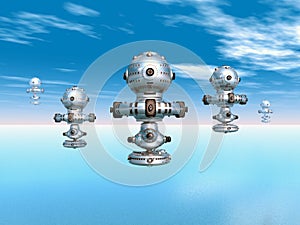 Spacecrafts over the sea