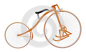 Treadle bicycle isolated on white background