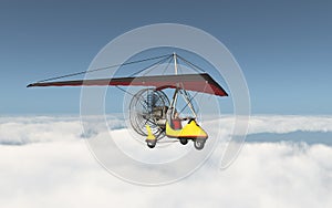 Ultralight trike over the clouds