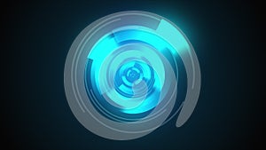 Computer generated digital futuristic HUD for tech interfaces. 3d rendering of Head-up Display elements for screensaver