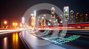 A computer-generated environment with streaming binary code running horizontally across the screen