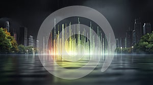 A computer-generated environment with streaming binary code running horizontally across the screen