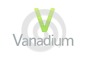 Vanadium chemical symbol as in the periodic table photo