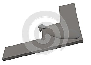 A simple front side view outline shape of a dark grey futuristic stealth fighter warplane white backdrop photo