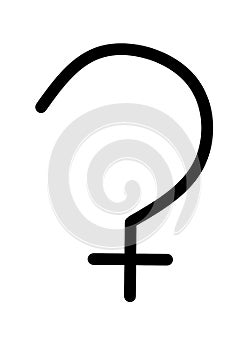 The symbol of Ceres set against a white backdrop photo