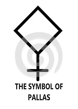 The symbol of Pallas with description words white backdrop photo