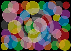 Translucent overlapping circle shapes in different colors and sizes photo