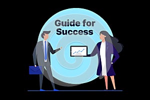 Computer generated image - Guide for Success. Business people illustrations