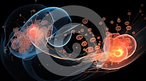 A computer generated image of a ball of fire. AI.