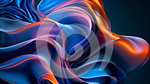 Computer Generated Image of a Blue and Orange Wave