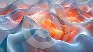 Computer generated image of a blue and orange wind wave on a body of water