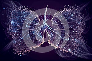 computer generated image of butterfly'wings. Generative AI