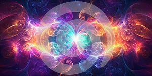 A computer generated image of a colorful butterfly. Generative AI image.