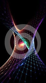 a computer generated image of a colorful swirl on a black background