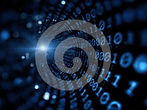 This is a computer generated image depicting a tunnel of binary code