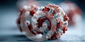 This is a computer generated image depicting a virus floating in the air