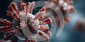 This is a computer generated image depicting a virus floating in the air