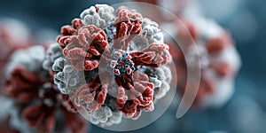 This is a computer generated image depicting a virus floating in the air