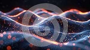 Computer Generated Image of a Dynamic Light Wave. Generative AI.