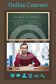 Computer generated image of e-learning interface