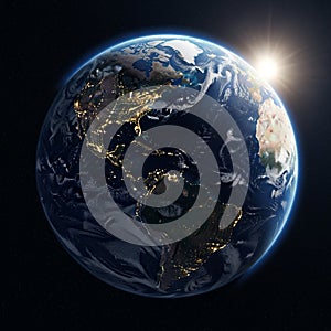 Computer-generated image of Earth from space