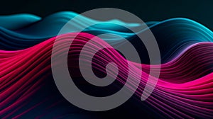 Computer Generated Image of Wavy Lines. Generative AI.
