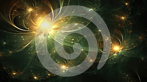 A computer generated image of a glowing flower. Generative AI image.