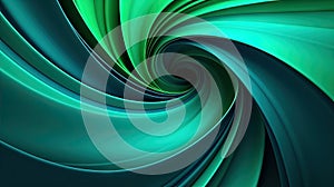a computer generated image of a green and blue spiral design
