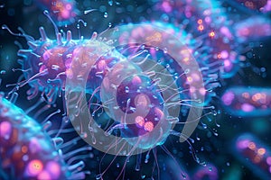 a computer generated image of a group of bacteria