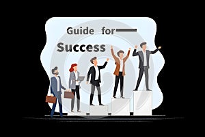 Computer generated image - Guide for Success. Business people illustrations