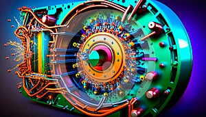 Computer generated image of large machine. Generative AI