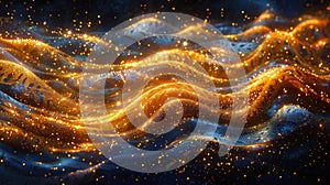 Computer Generated Image of a Luminous Light Wave. Generative AI.