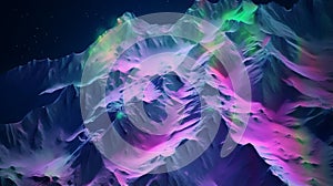 A computer generated image of a mountain range