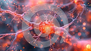 a computer generated image of a nerve cell in the brain