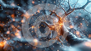 a computer generated image of a nerve cell in the brain