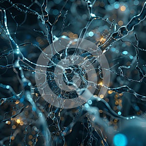 a computer generated image of a neuron in the brain