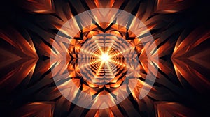 A computer generated image of an orange flower. Generative AI image.
