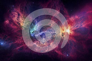 Computer Generated image of outer space. Star field on nebulae abstract background image. Night sky outer space wallpaper. Created