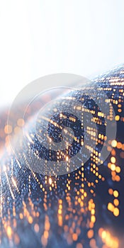 A computer generated image of a planet with a blue and orange glow